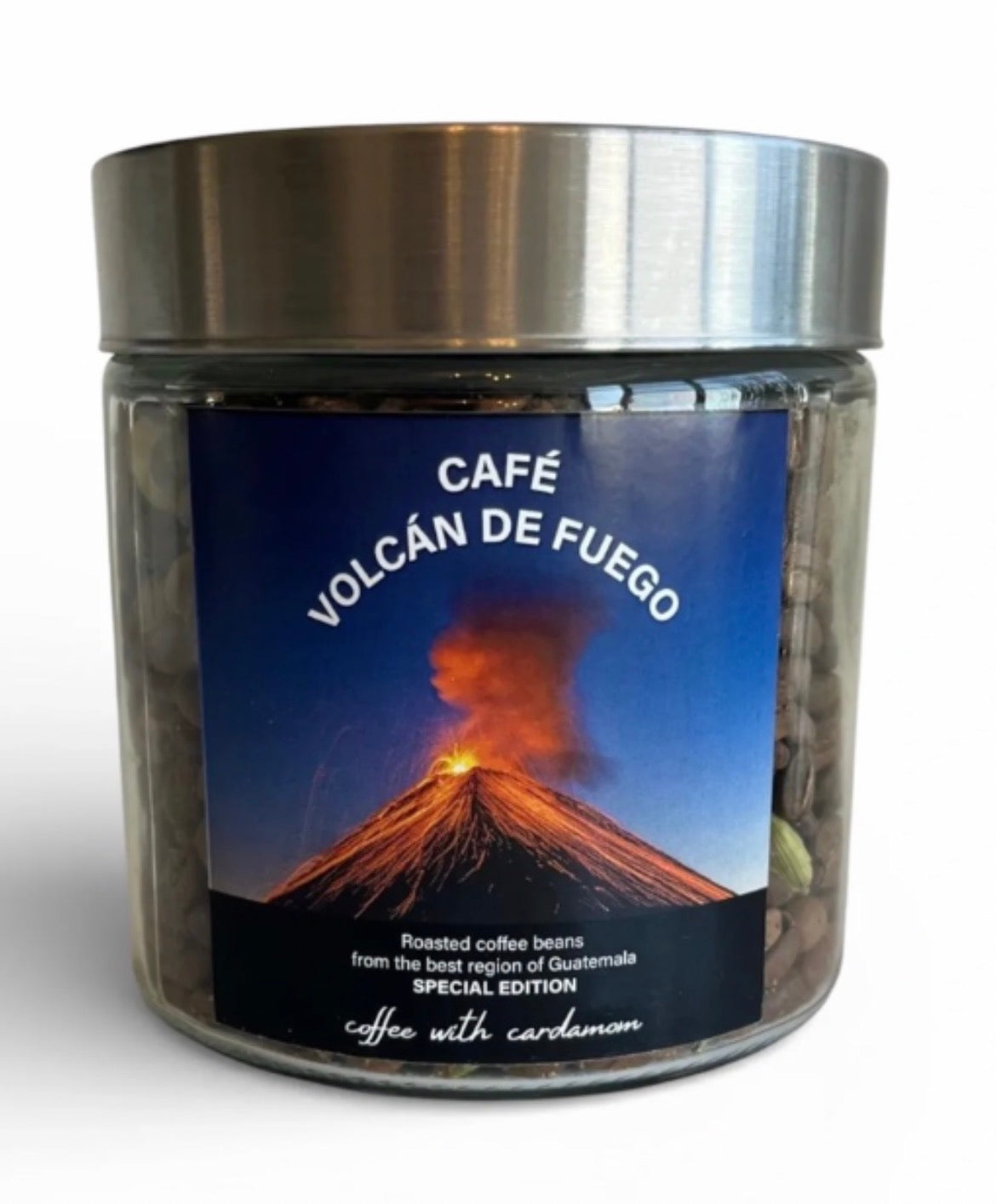 Glass Gift Jar Whole Bean Coffee with Cardamon